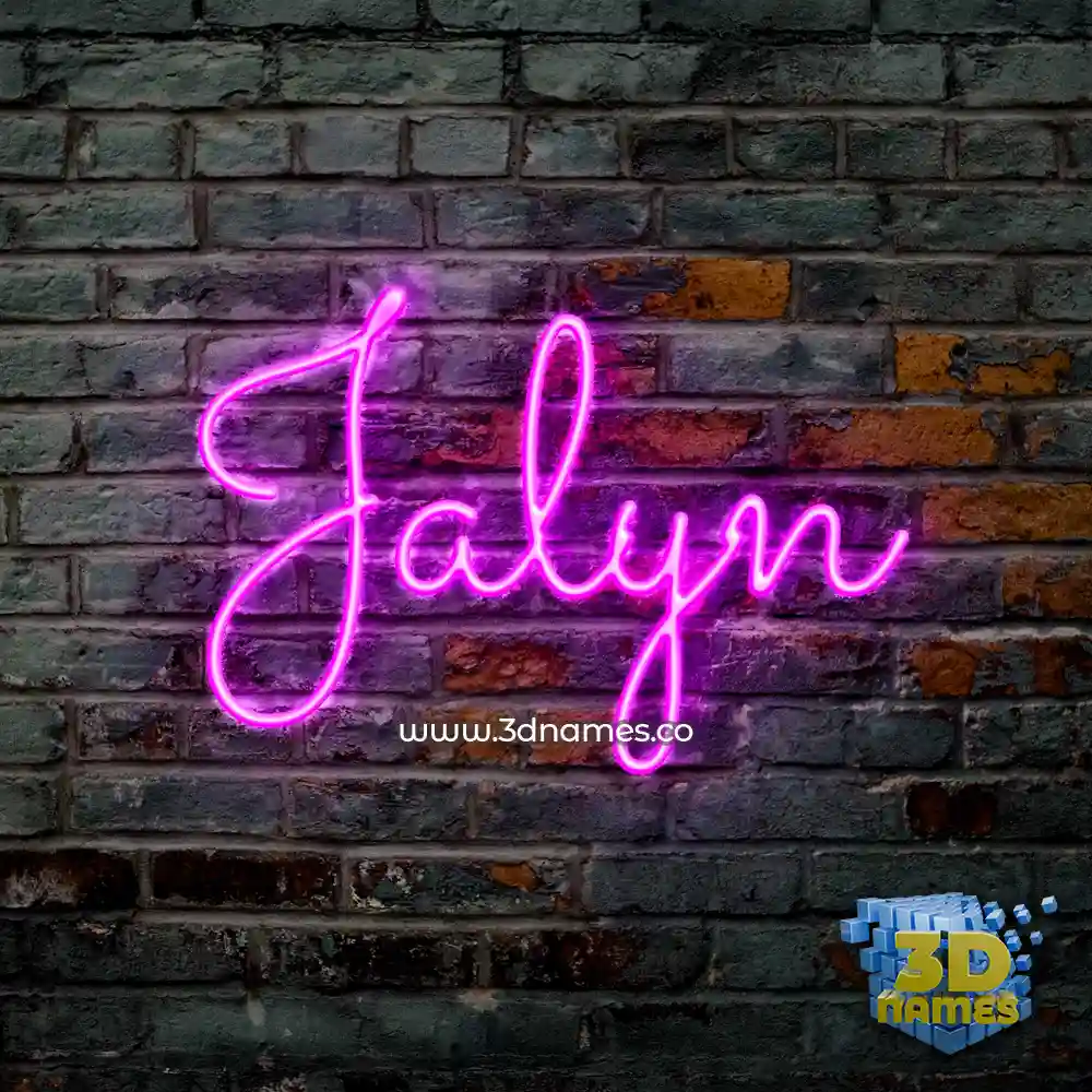 jalyn in Pink Neon style - 3D name wallpaper