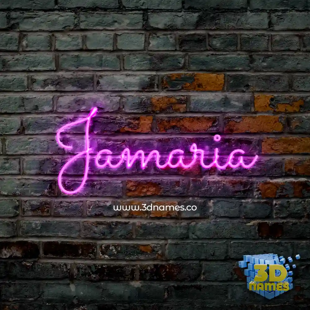 jamaria in Pink Neon style - 3D name wallpaper