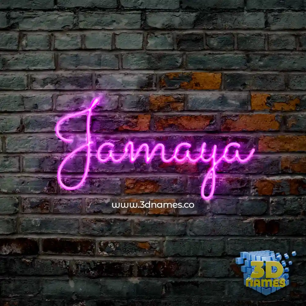 jamaya in Pink Neon style - 3D name wallpaper