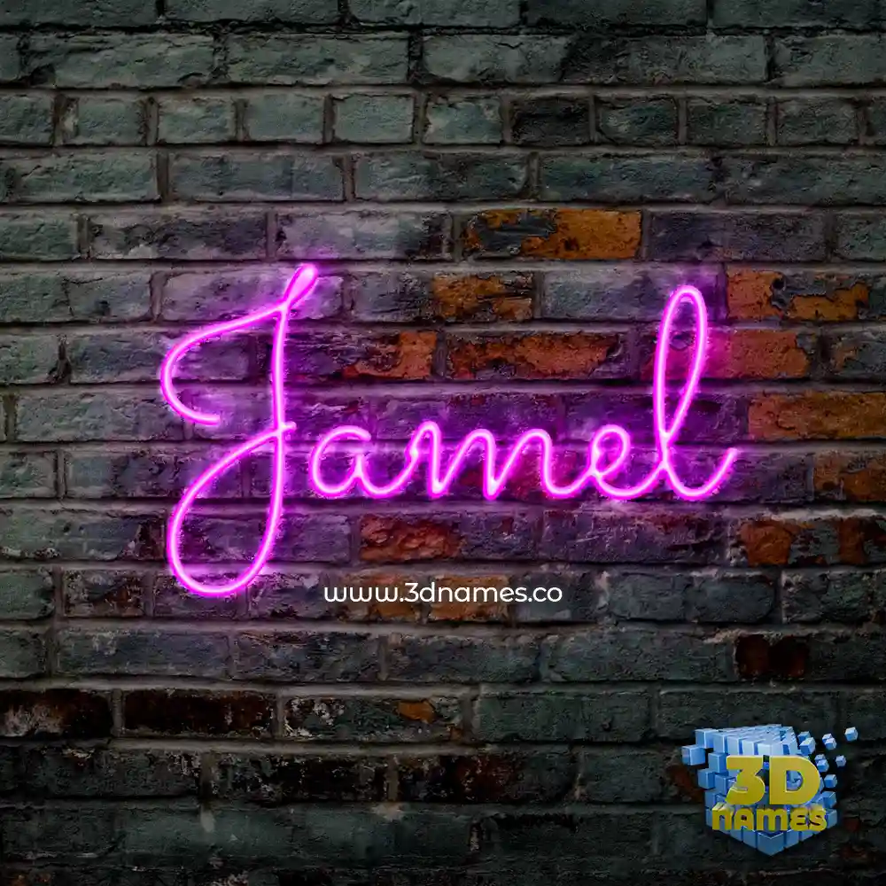 jamel in Pink Neon style - 3D name wallpaper