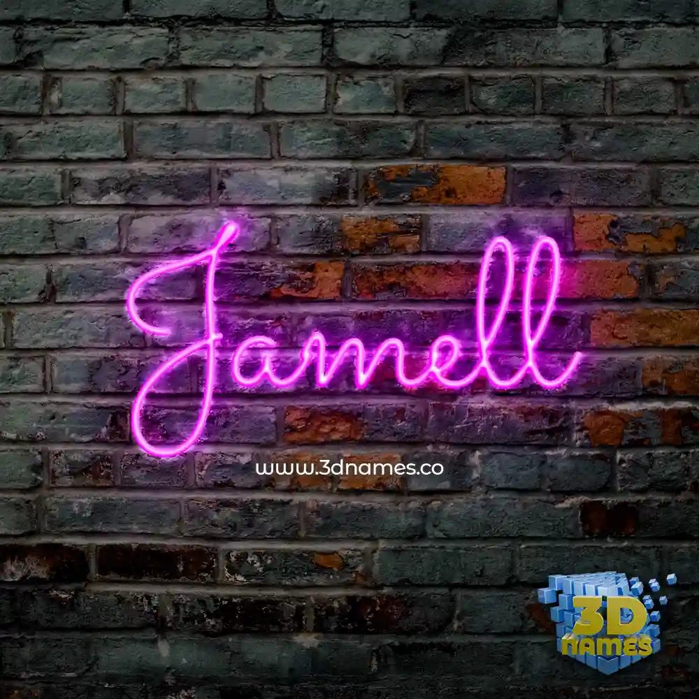 jamell in Pink Neon style - 3D name wallpaper