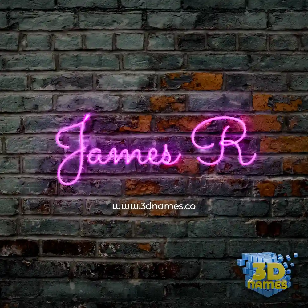 james r in Pink Neon style - 3D name wallpaper