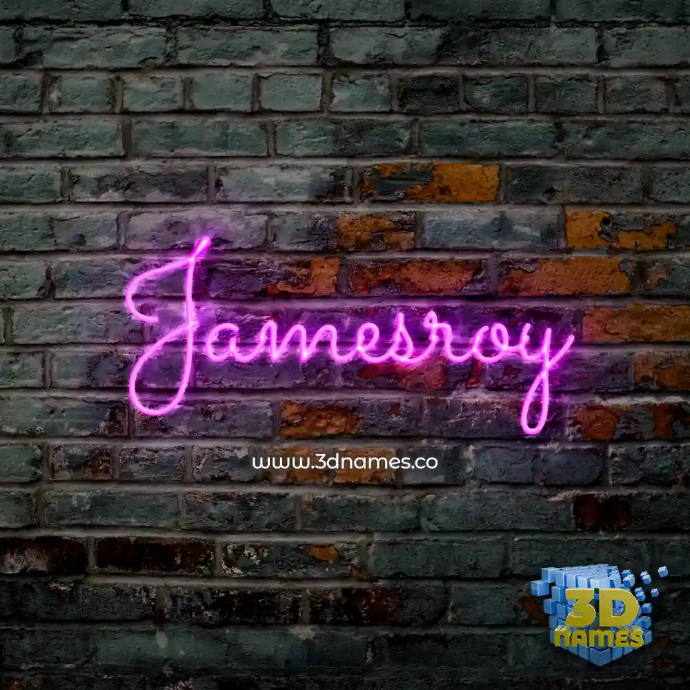 jamesroy in Pink Neon style - 3D name wallpaper
