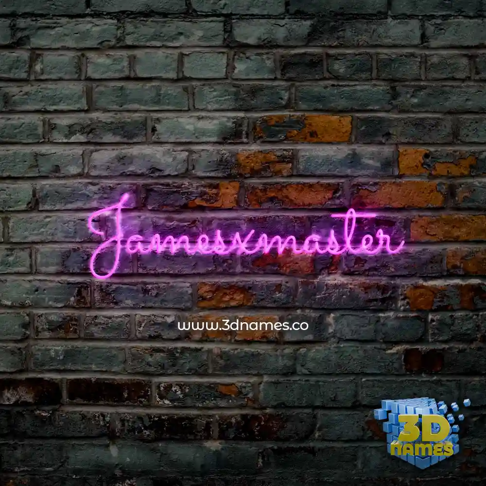 jamesxmaster in Pink Neon style - 3D name wallpaper