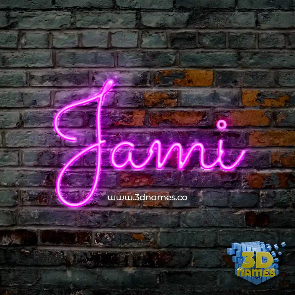 jami in Pink Neon style - 3D name wallpaper