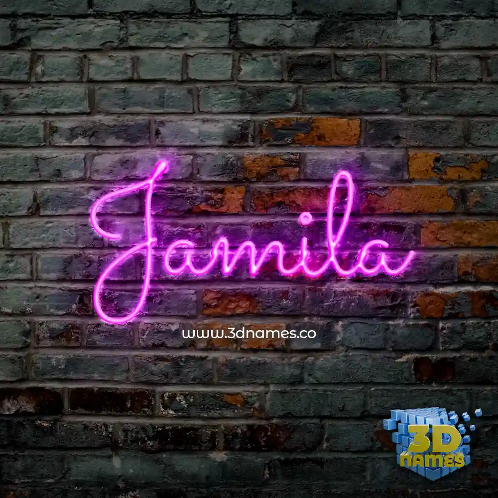 jamila in Pink Neon style - 3D name wallpaper
