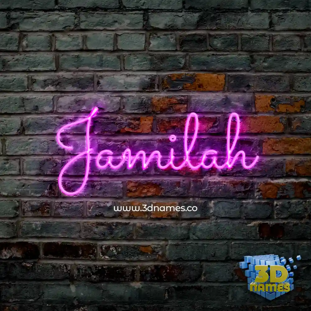 jamilah in Pink Neon style - 3D name wallpaper
