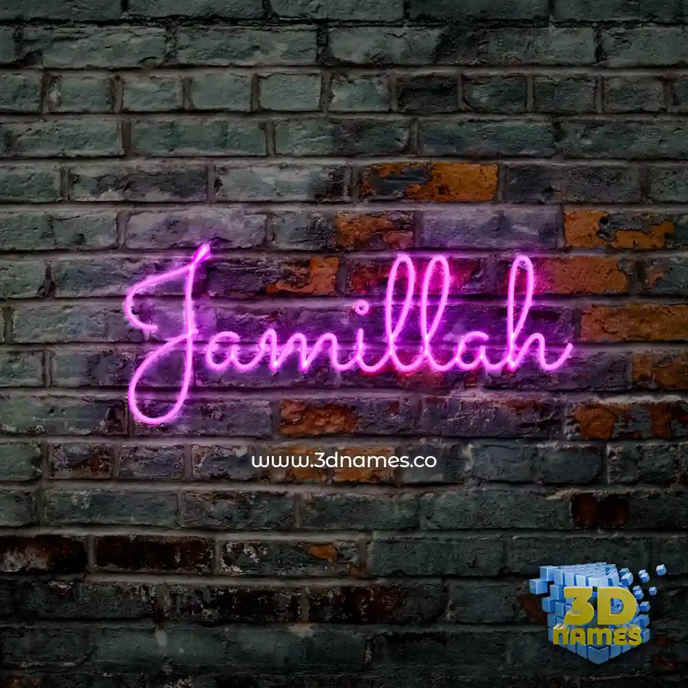 jamillah in Pink Neon style - 3D name wallpaper