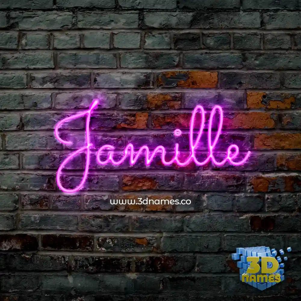 jamille in Pink Neon style - 3D name wallpaper