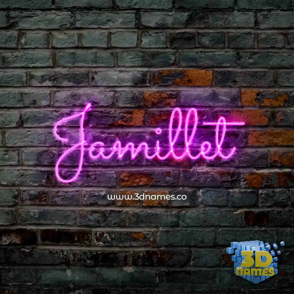 jamillet in Pink Neon style - 3D name wallpaper