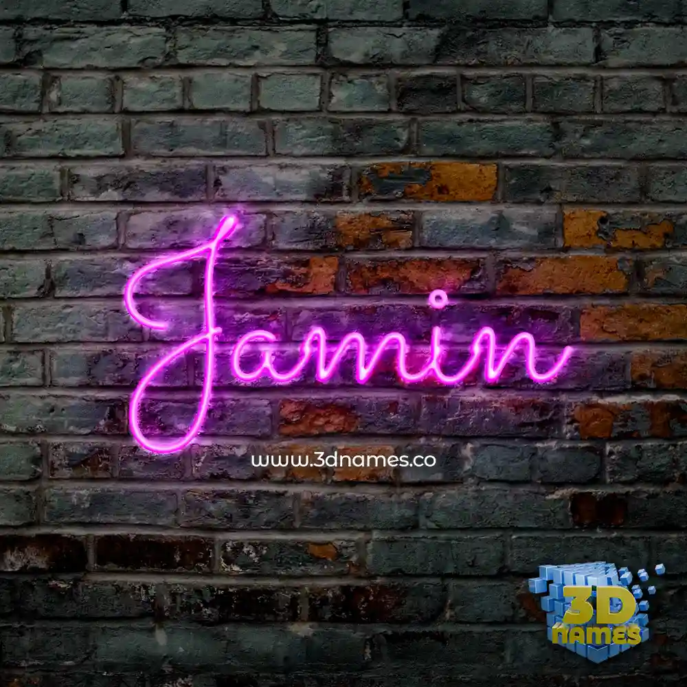 jamin in Pink Neon style - 3D name wallpaper