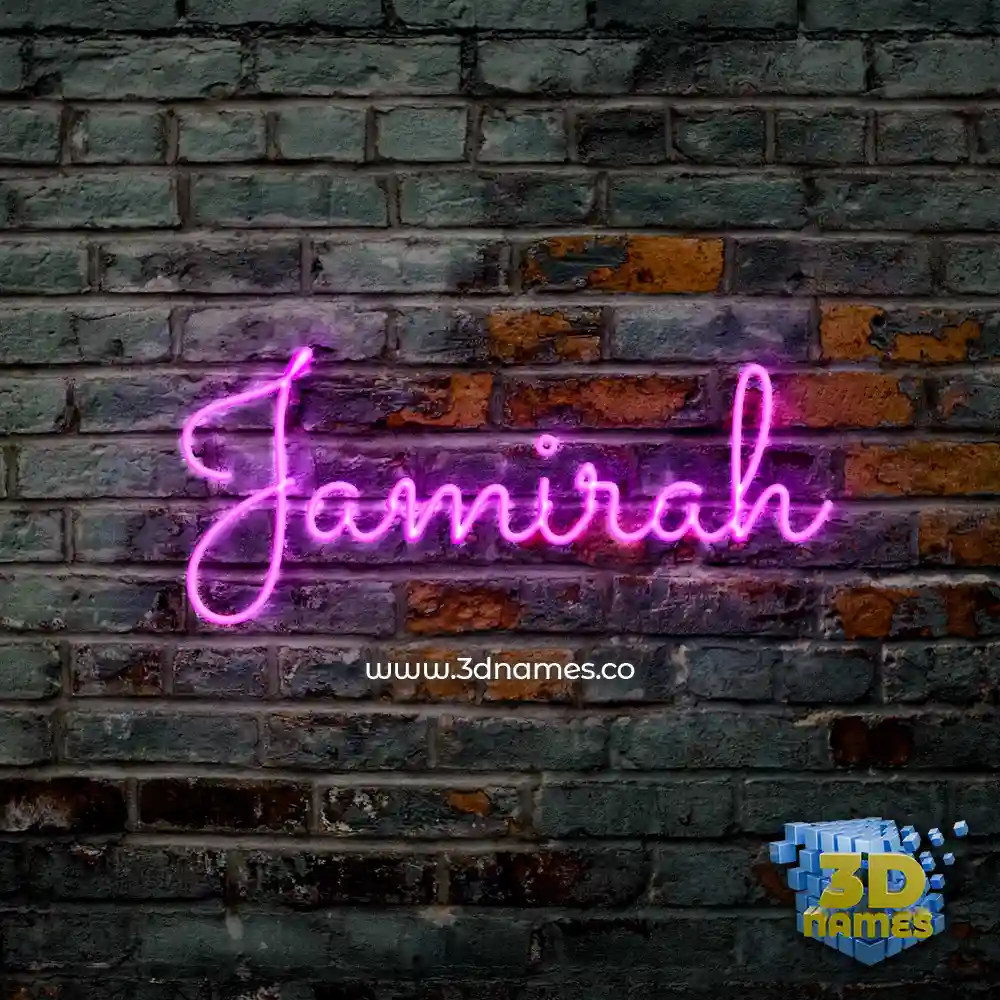 jamirah in Pink Neon style - 3D name wallpaper