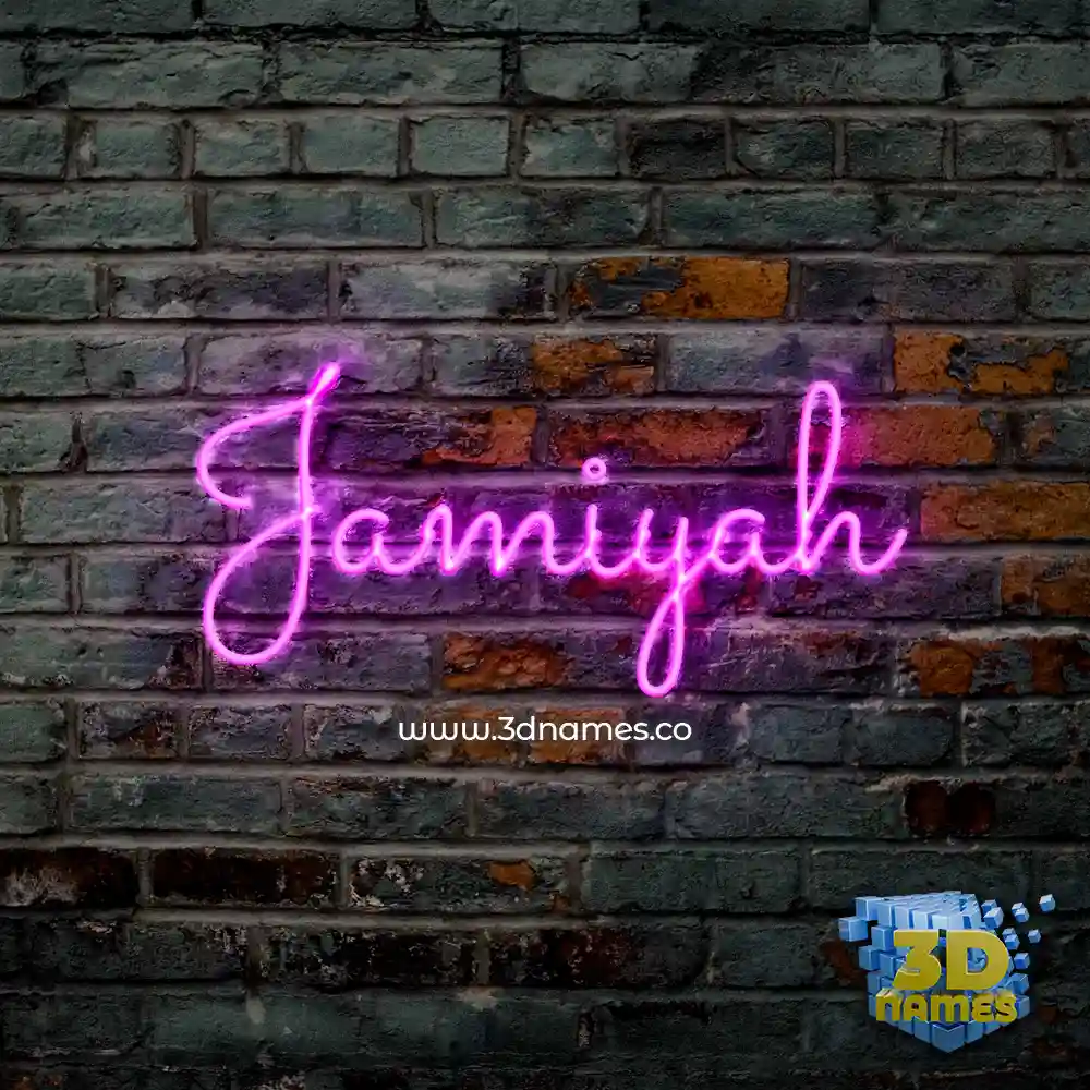 jamiyah in Pink Neon style - 3D name wallpaper