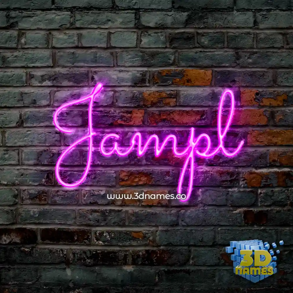 jampl in Pink Neon style - 3D name wallpaper