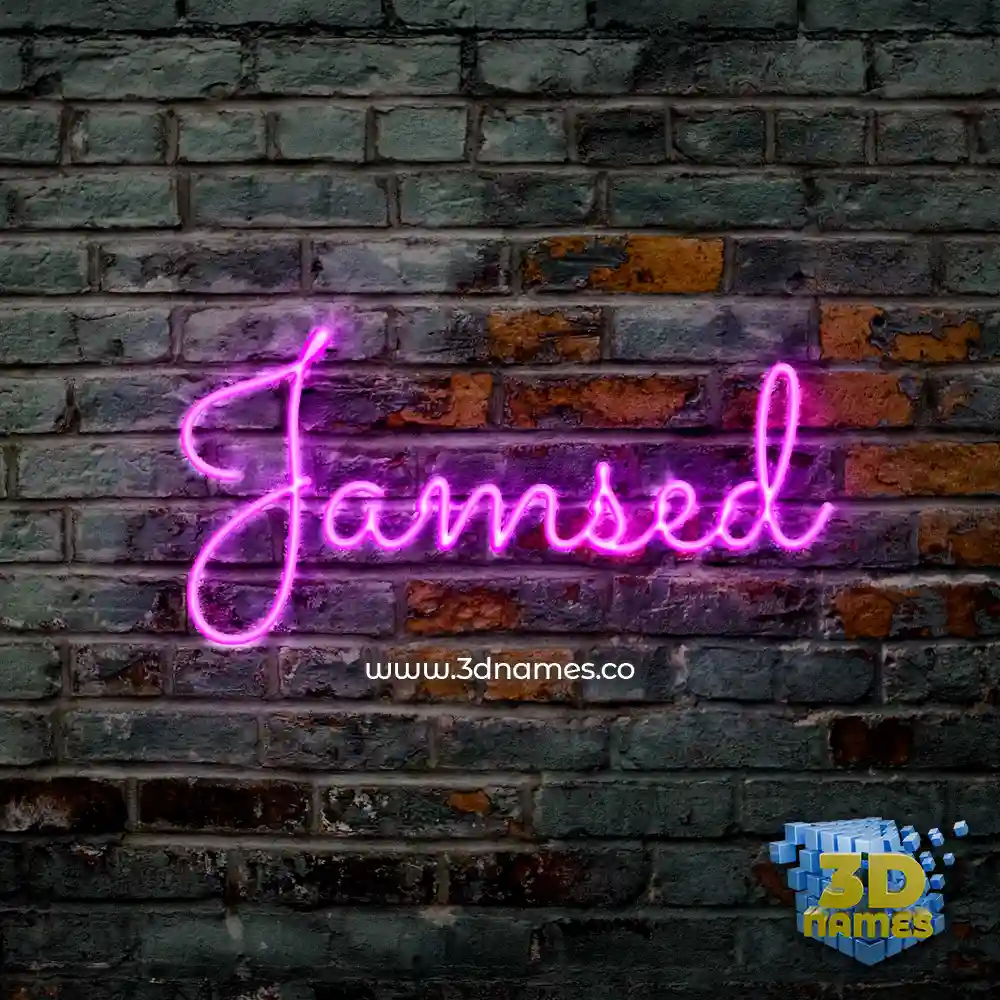 jamsed in Pink Neon style - 3D name wallpaper