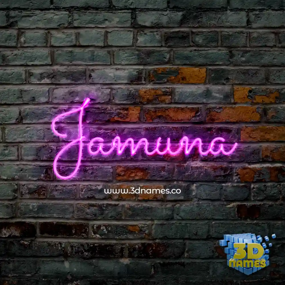 jamuna in Pink Neon style - 3D name wallpaper