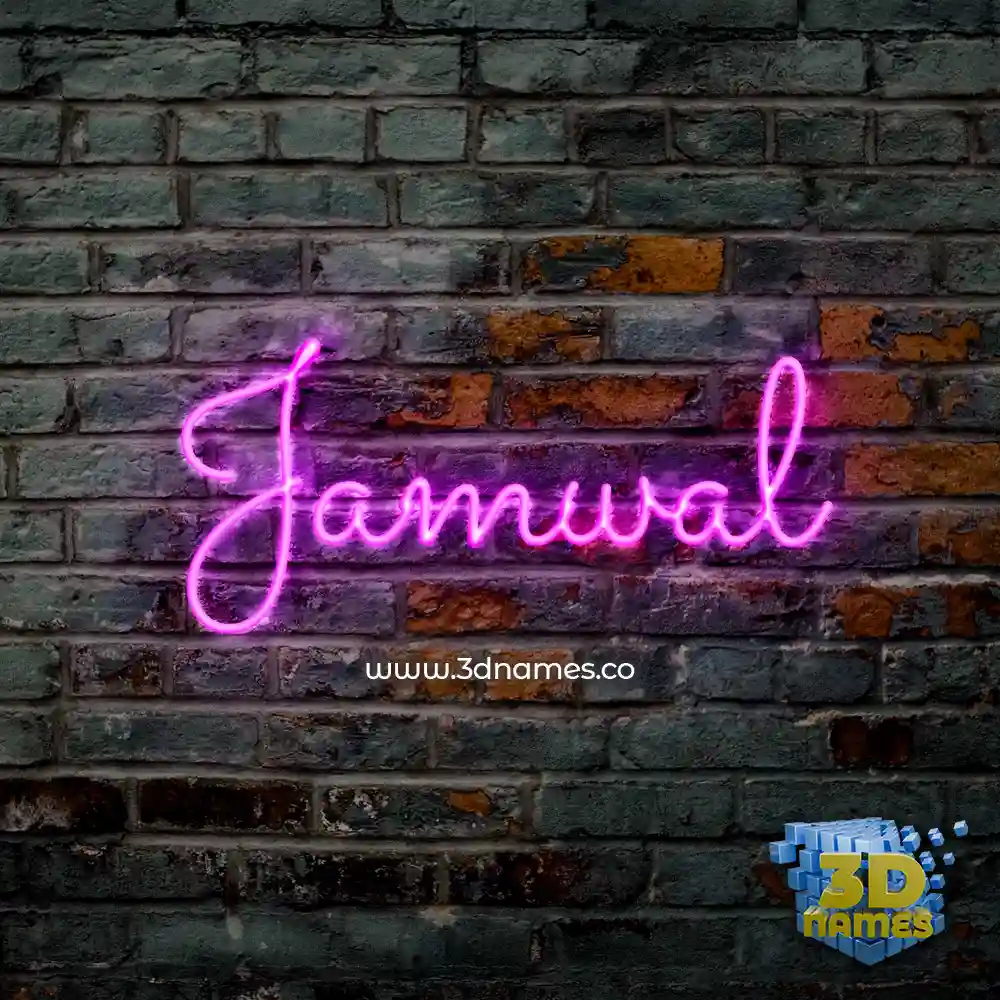 jamwal in Pink Neon style - 3D name wallpaper