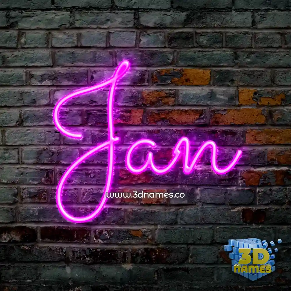 jan in Pink Neon style - 3D name wallpaper