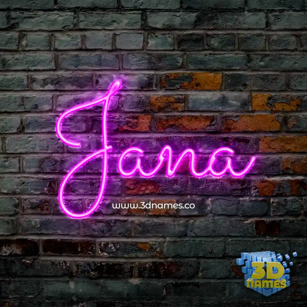 jana in Pink Neon style - 3D name wallpaper
