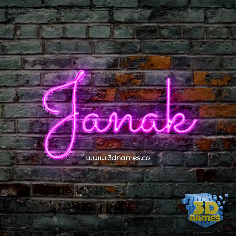 janak in Pink Neon style - 3D name wallpaper