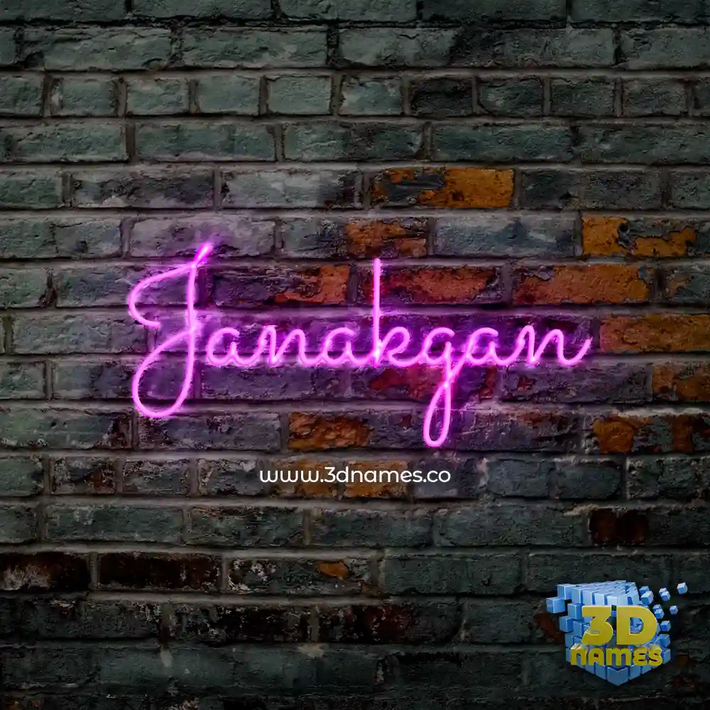 janakgan in Pink Neon style - 3D name wallpaper