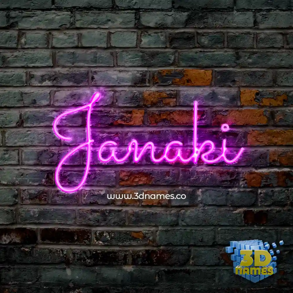 janaki in Pink Neon style - 3D name wallpaper