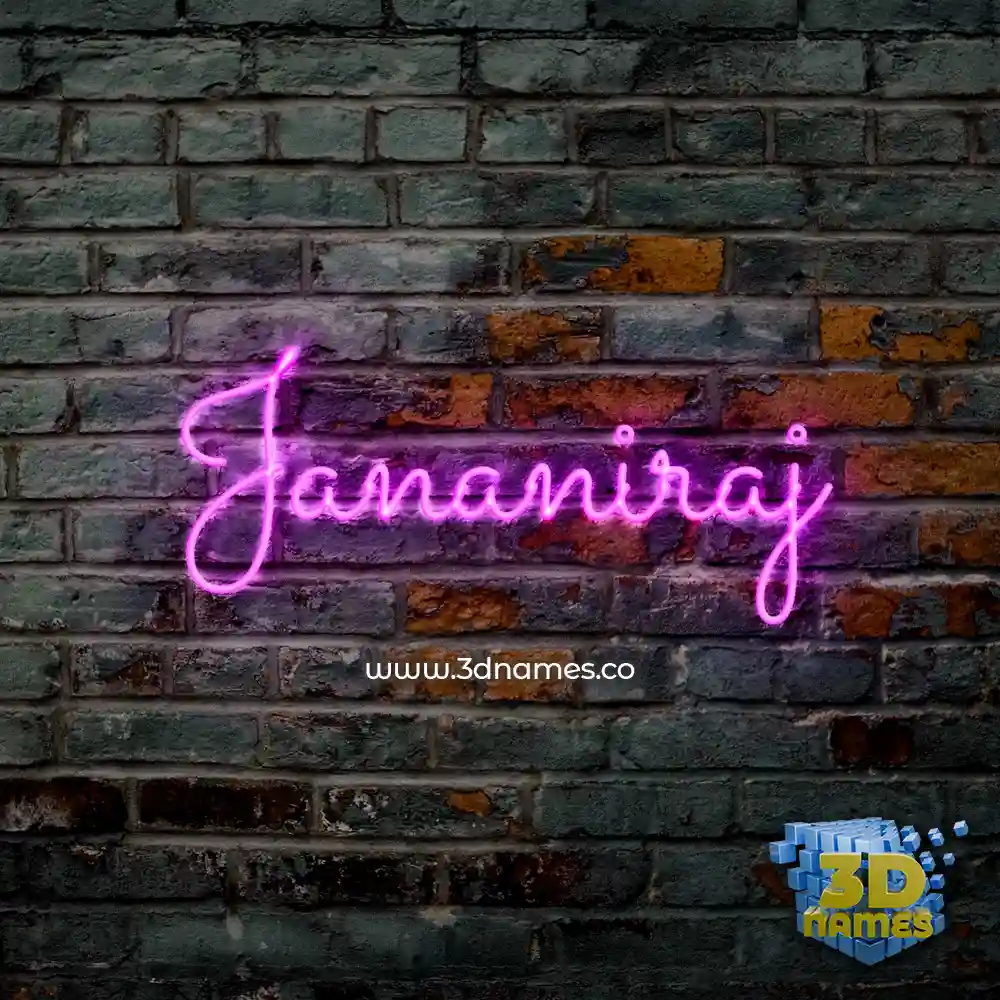 jananiraj in Pink Neon style - 3D name wallpaper