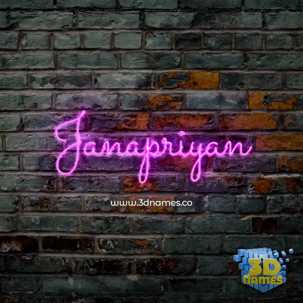 janapriyan in Pink Neon style - 3D name wallpaper