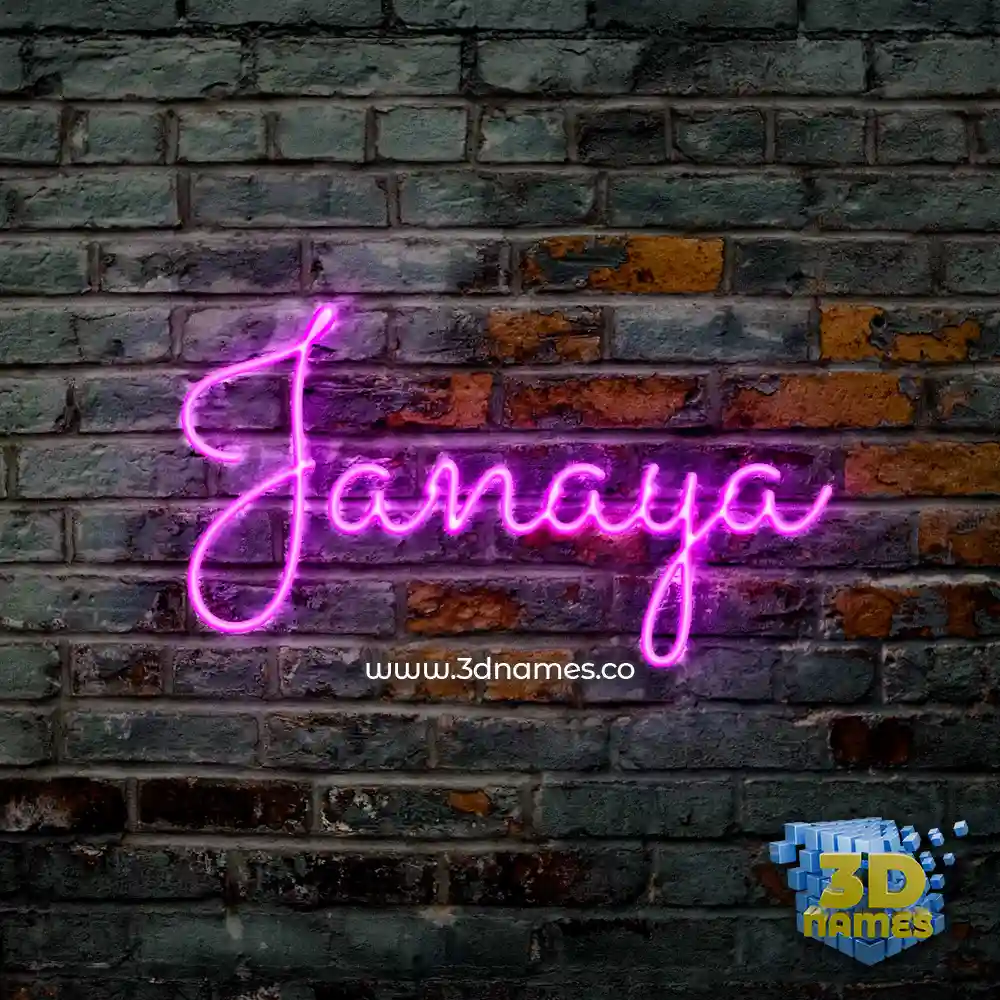 janaya in Pink Neon style - 3D name wallpaper