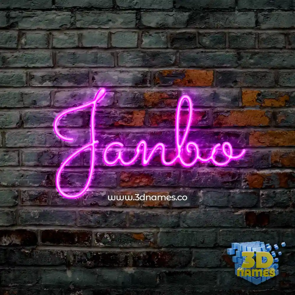 janbo in Pink Neon style - 3D name wallpaper