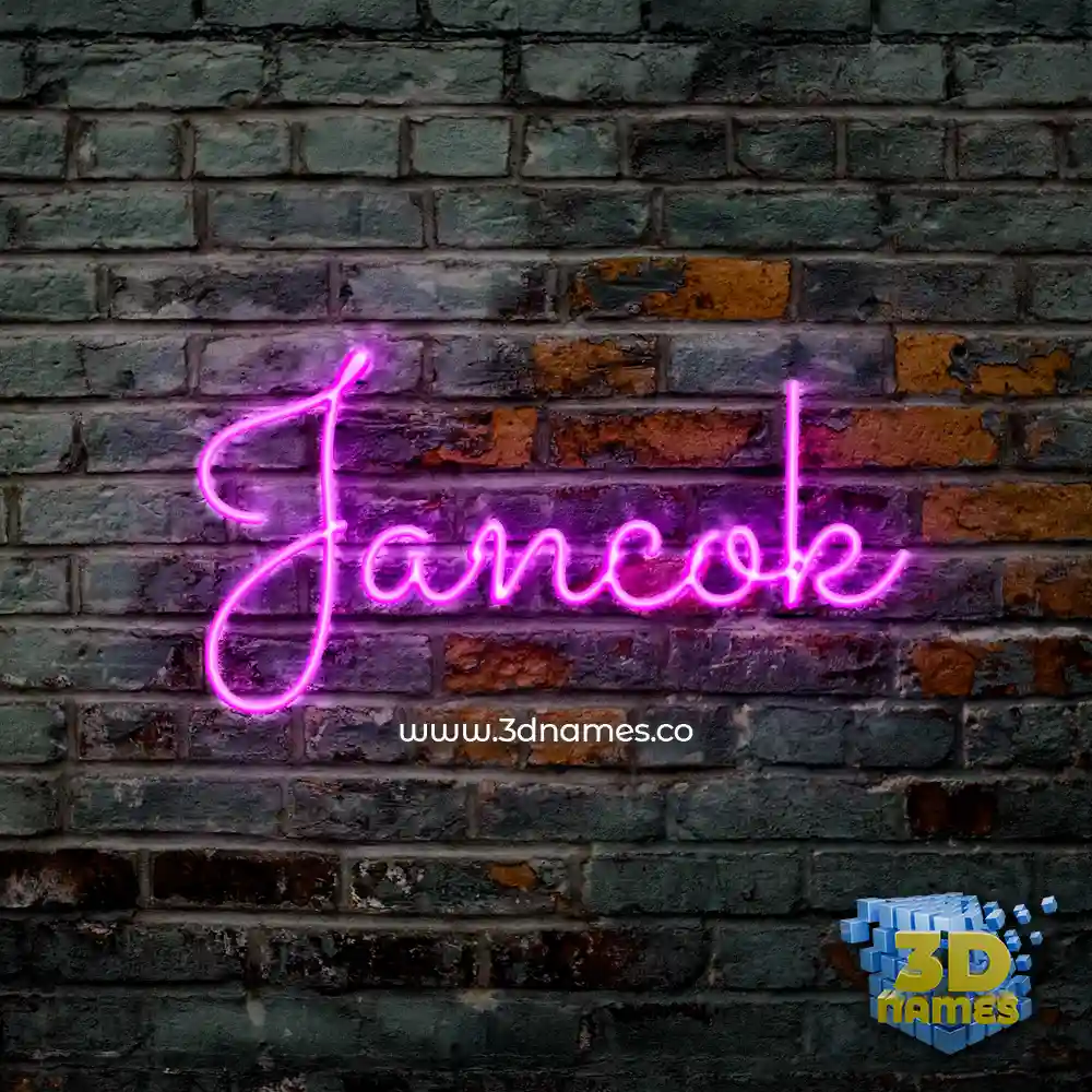jancok in Pink Neon style - 3D name wallpaper