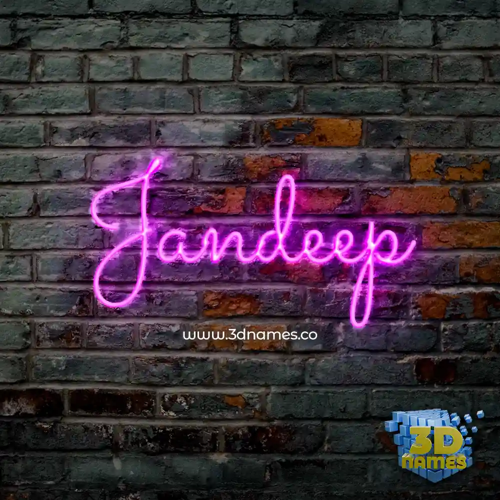 jandeep in Pink Neon style - 3D name wallpaper