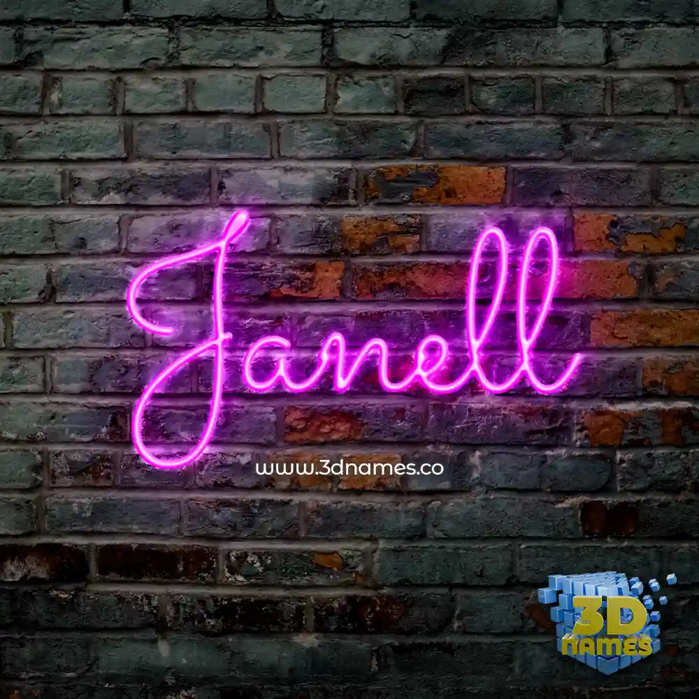 janell in Pink Neon style - 3D name wallpaper