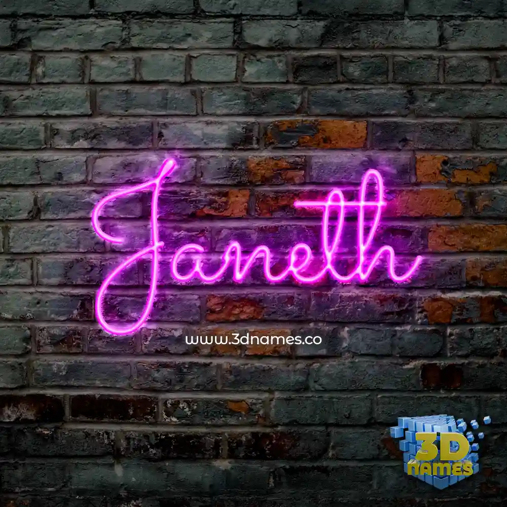 janeth in Pink Neon style - 3D name wallpaper