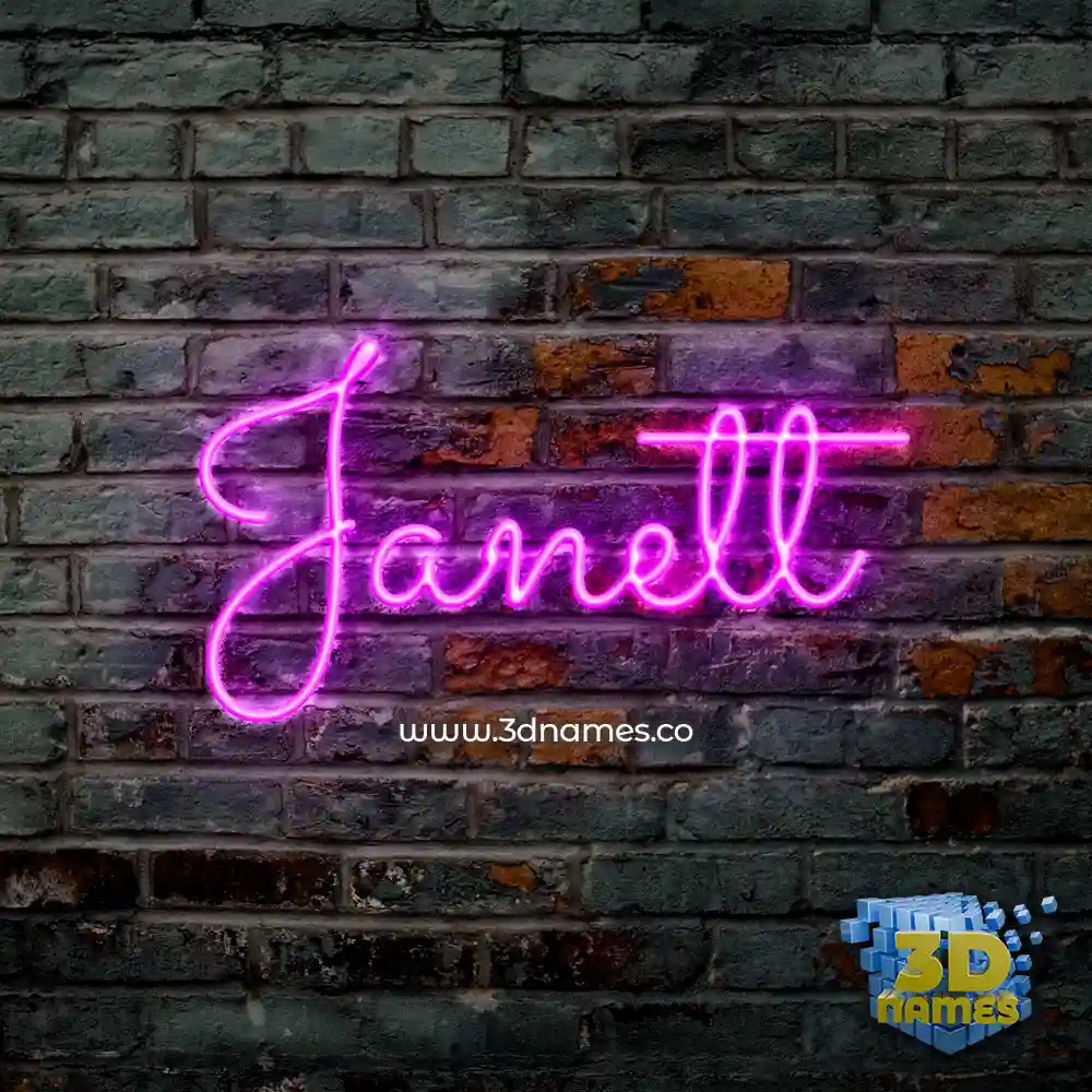 janett in Pink Neon style - 3D name wallpaper