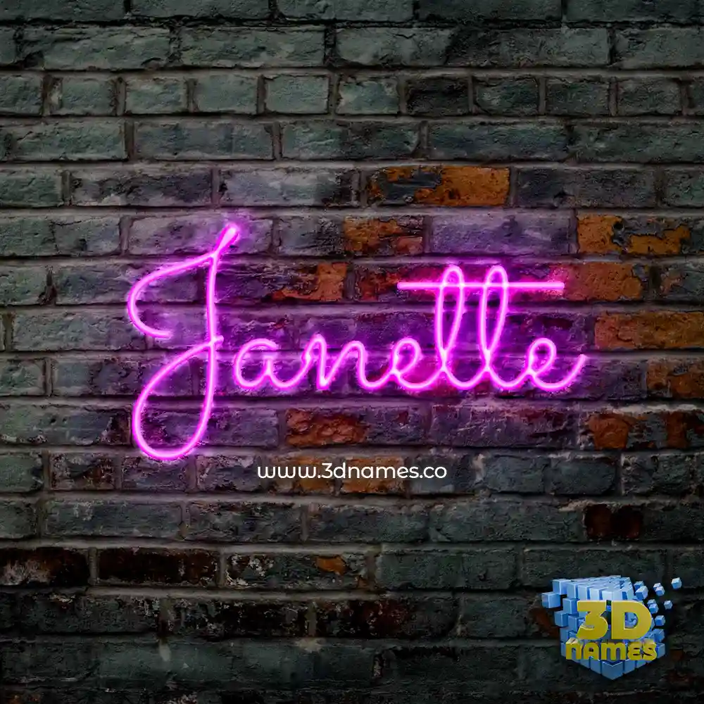janette in Pink Neon style - 3D name wallpaper
