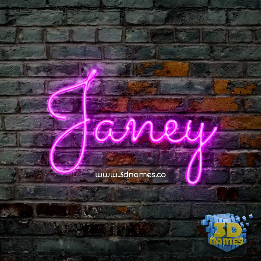 janey in Pink Neon style - 3D name wallpaper
