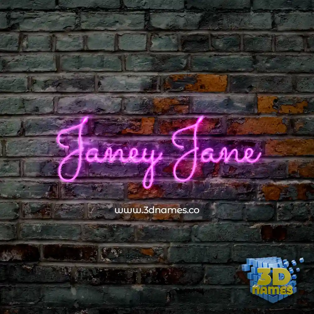 janey jane in Pink Neon style - 3D name wallpaper