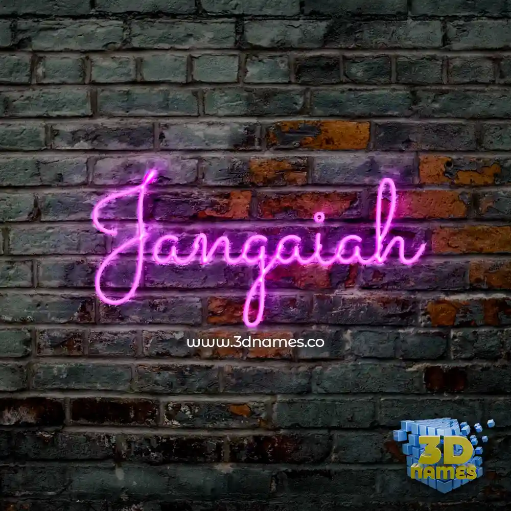 jangaiah in Pink Neon style - 3D name wallpaper