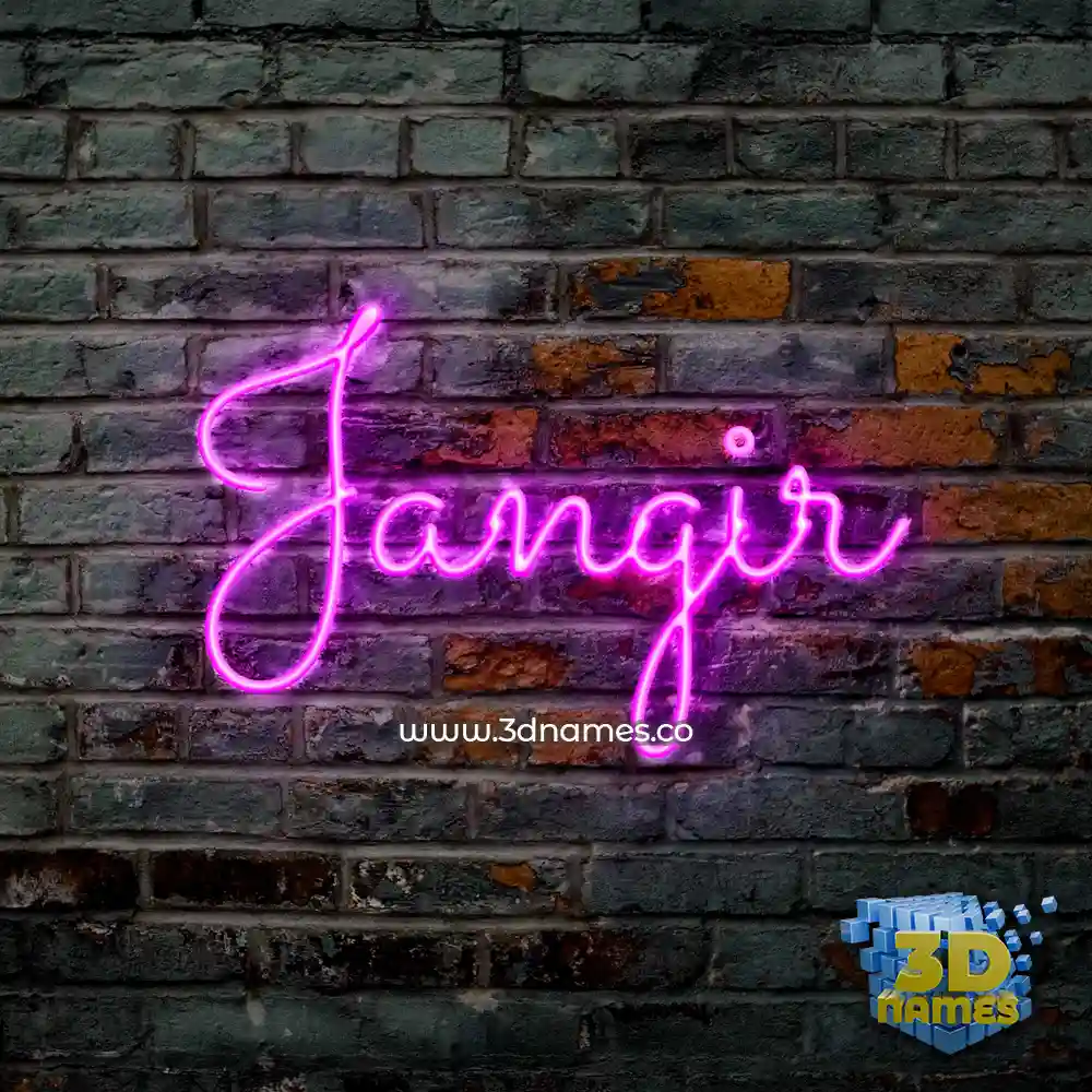 jangir in Pink Neon style - 3D name wallpaper