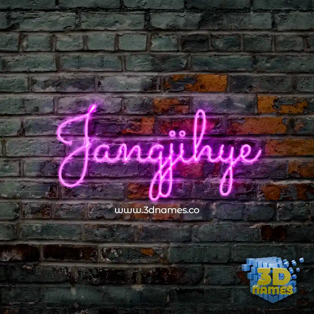 jangjihye in Pink Neon style - 3D name wallpaper