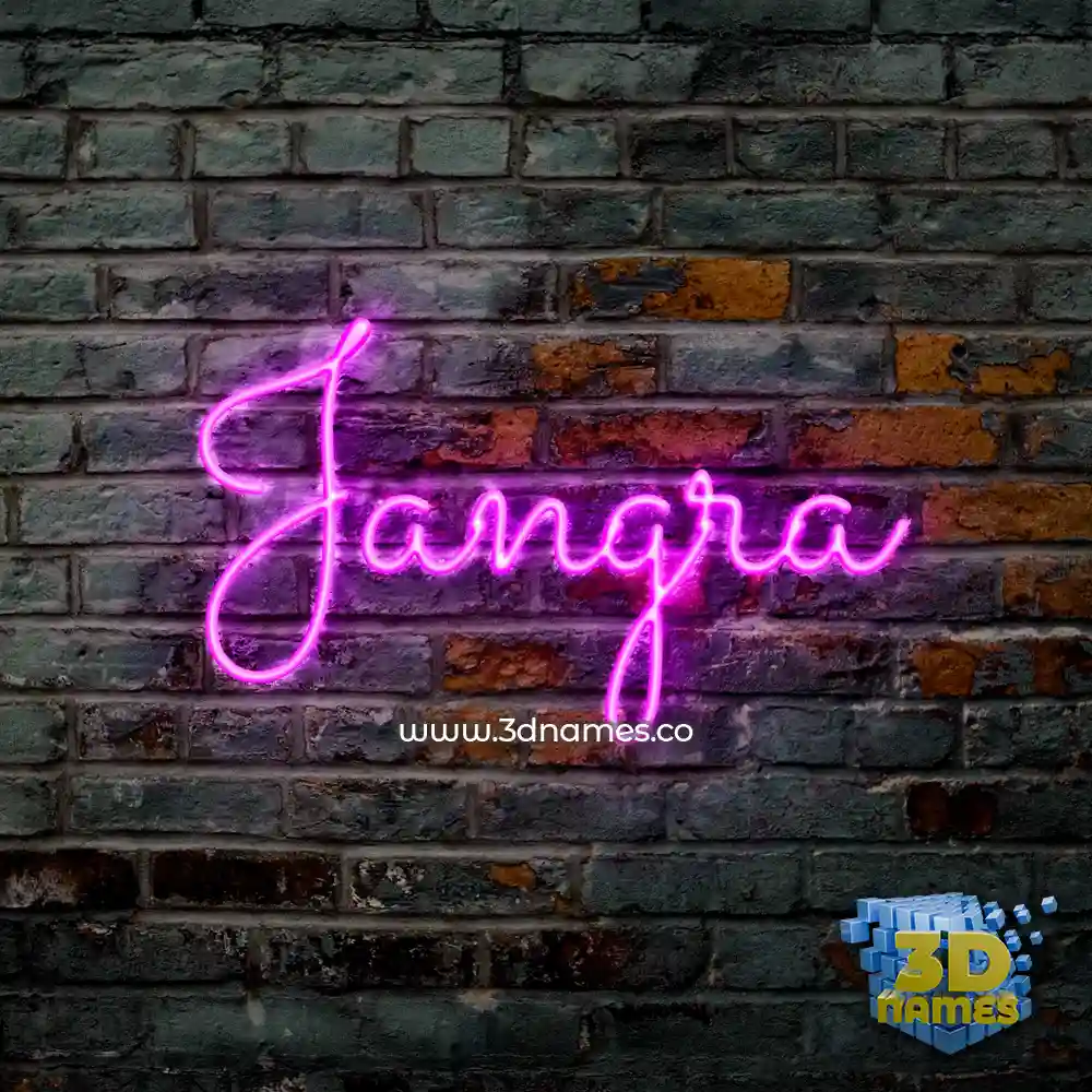 jangra in Pink Neon style - 3D name wallpaper
