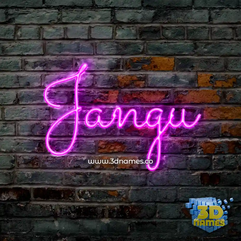 jangu in Pink Neon style - 3D name wallpaper