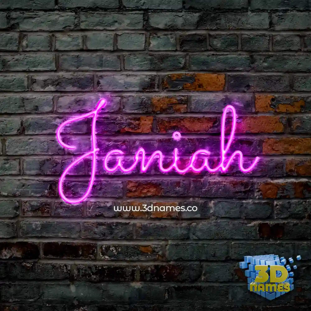 janiah in Pink Neon style - 3D name wallpaper