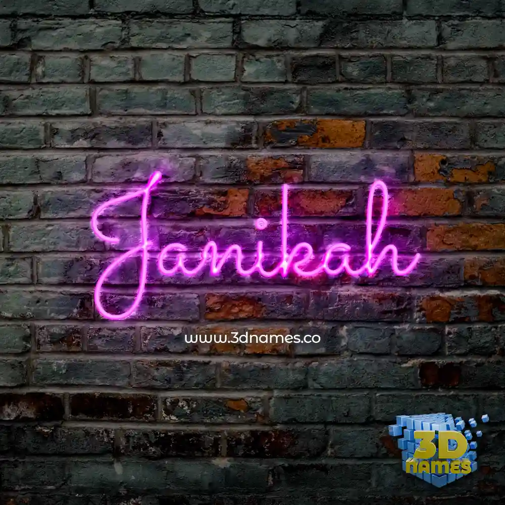 janikah in Pink Neon style - 3D name wallpaper