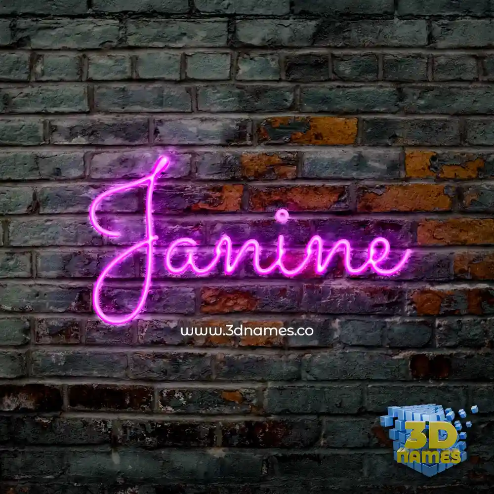 janine in Pink Neon style - 3D name wallpaper