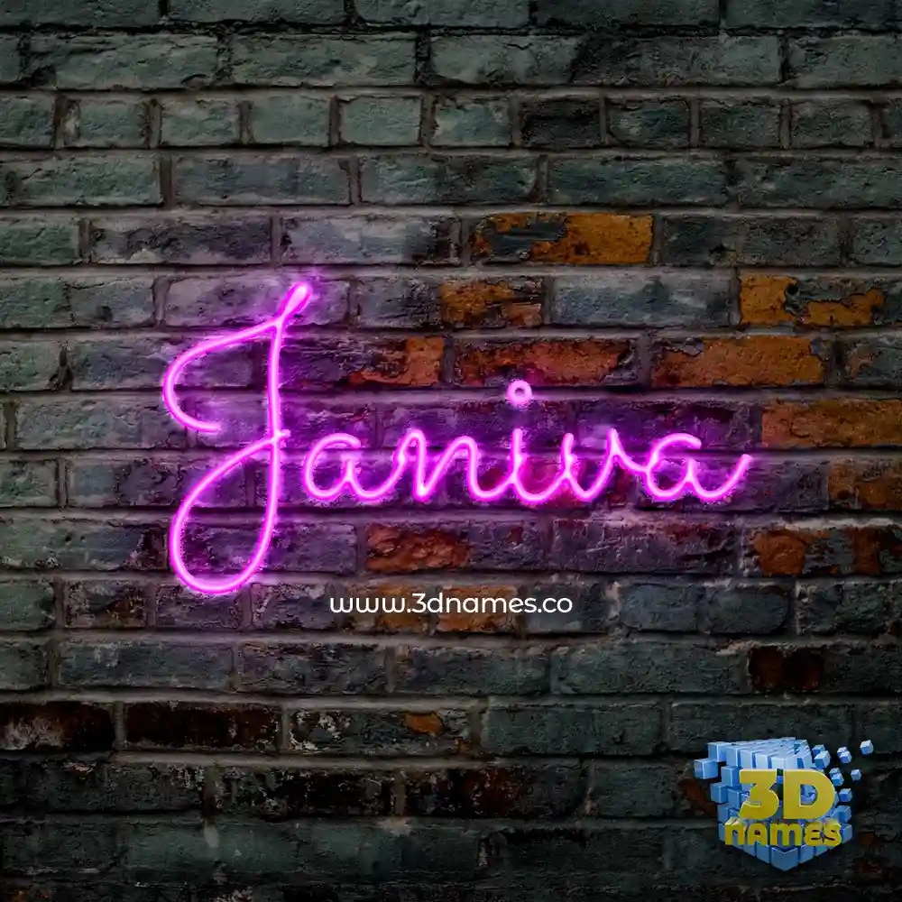janiva in Pink Neon style - 3D name wallpaper