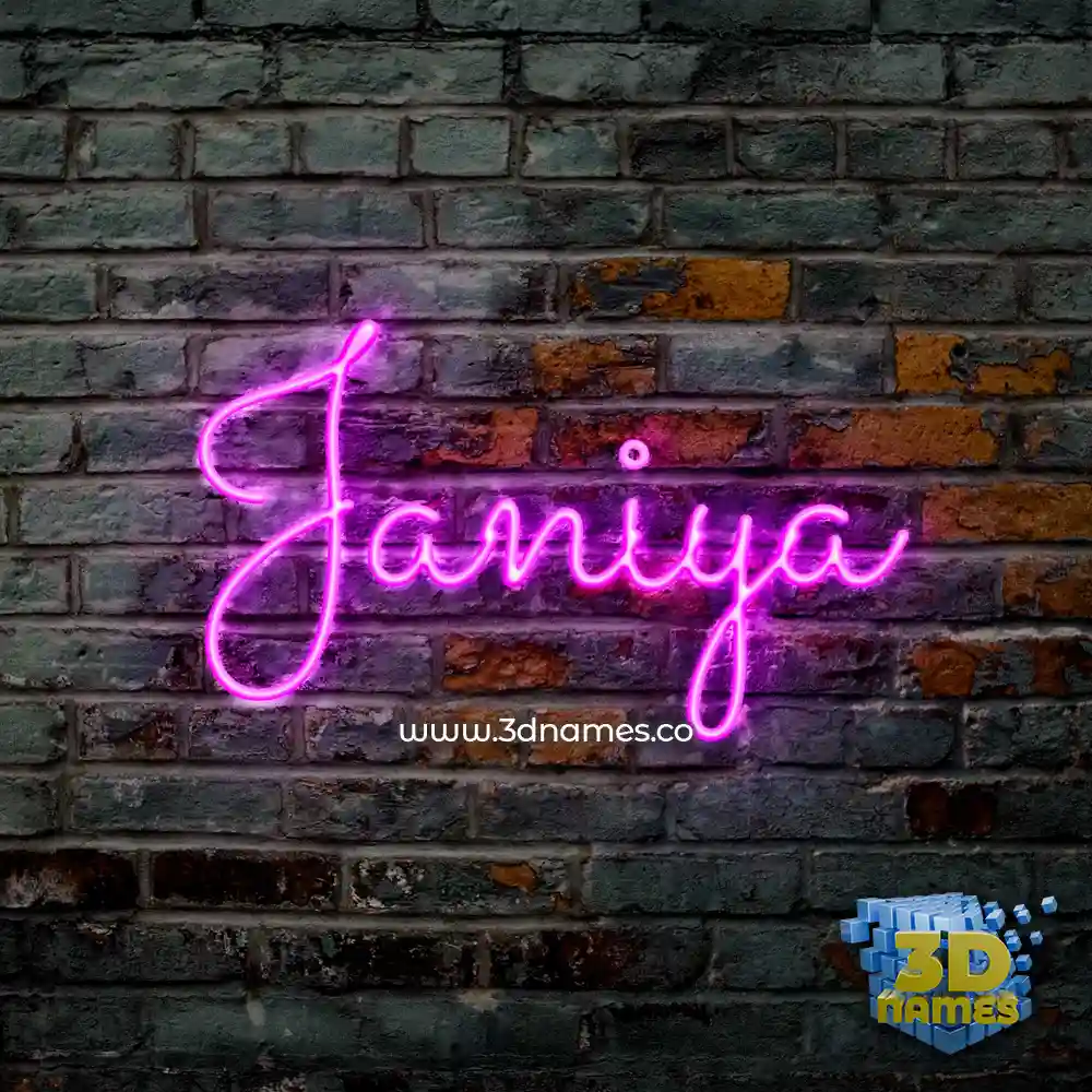 janiya in Pink Neon style - 3D name wallpaper