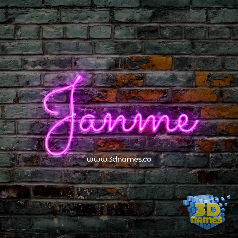 janme in Pink Neon style - 3D name wallpaper