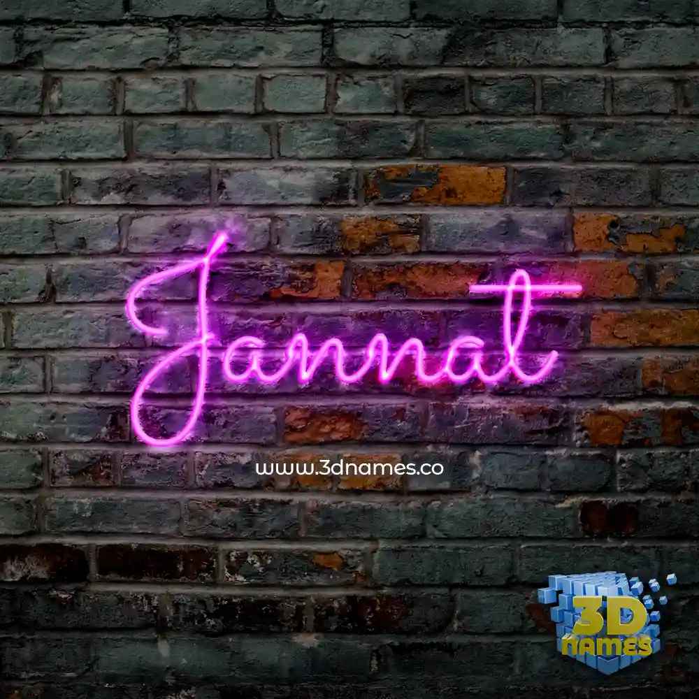 jannat in Pink Neon style - 3D name wallpaper